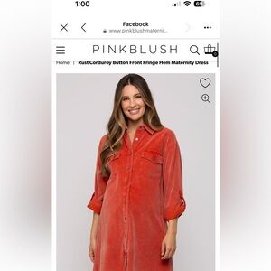 Pink blush maternity copper color dress. Never worn but tags are off